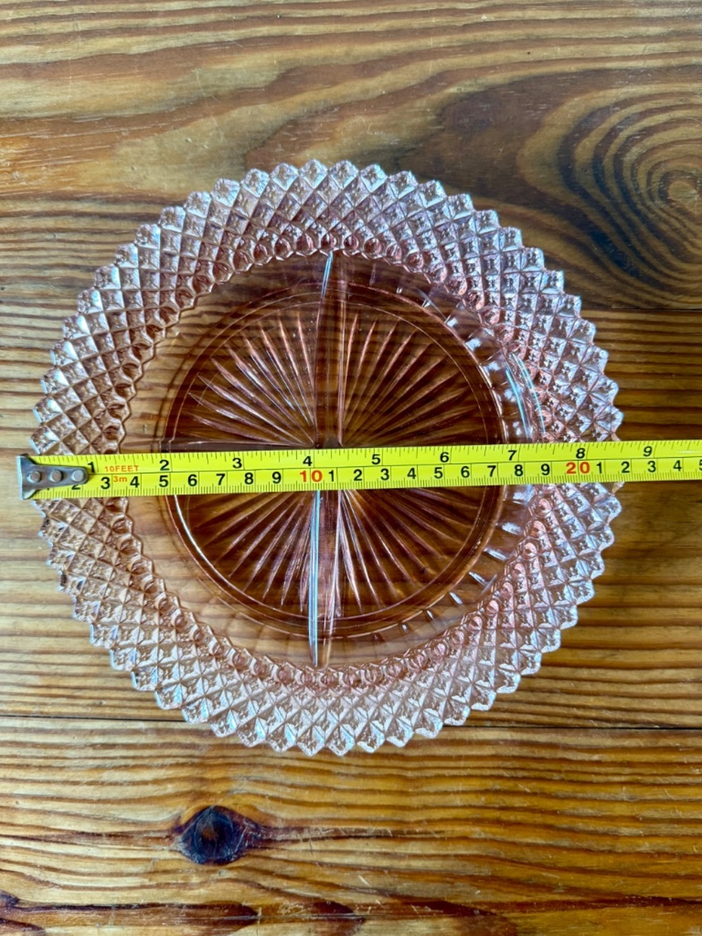 Anchor Hocking Miss America Pink Divided Relish Tray 8.75" - Picture 7 of 9
